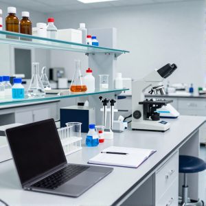 A clean, modern academic research laboratory