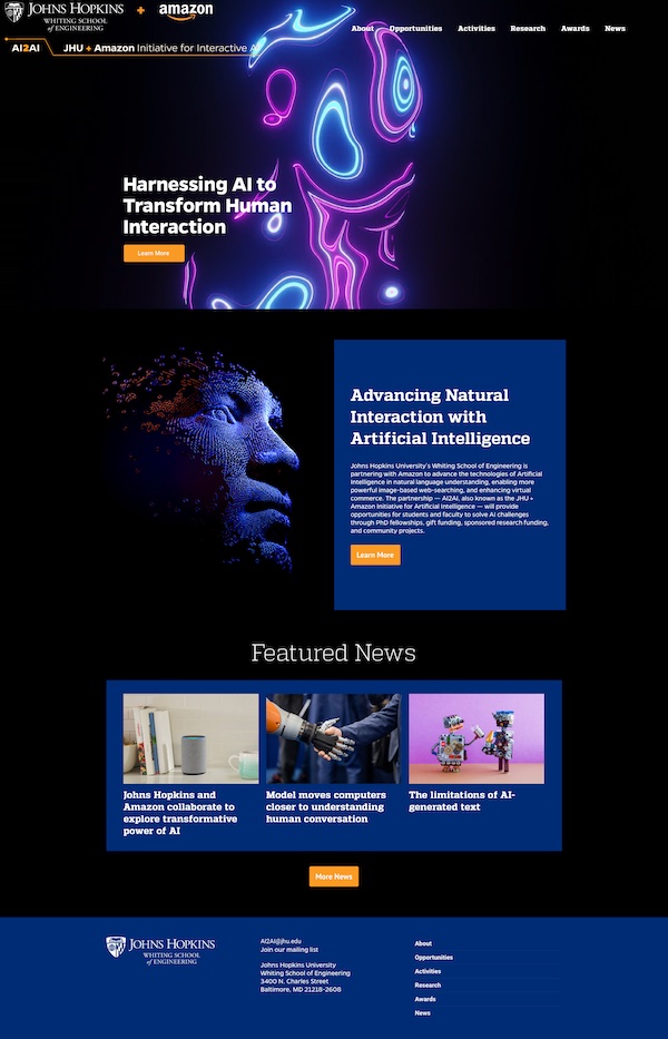 JHU + Amazon Initiative for Interactive AI